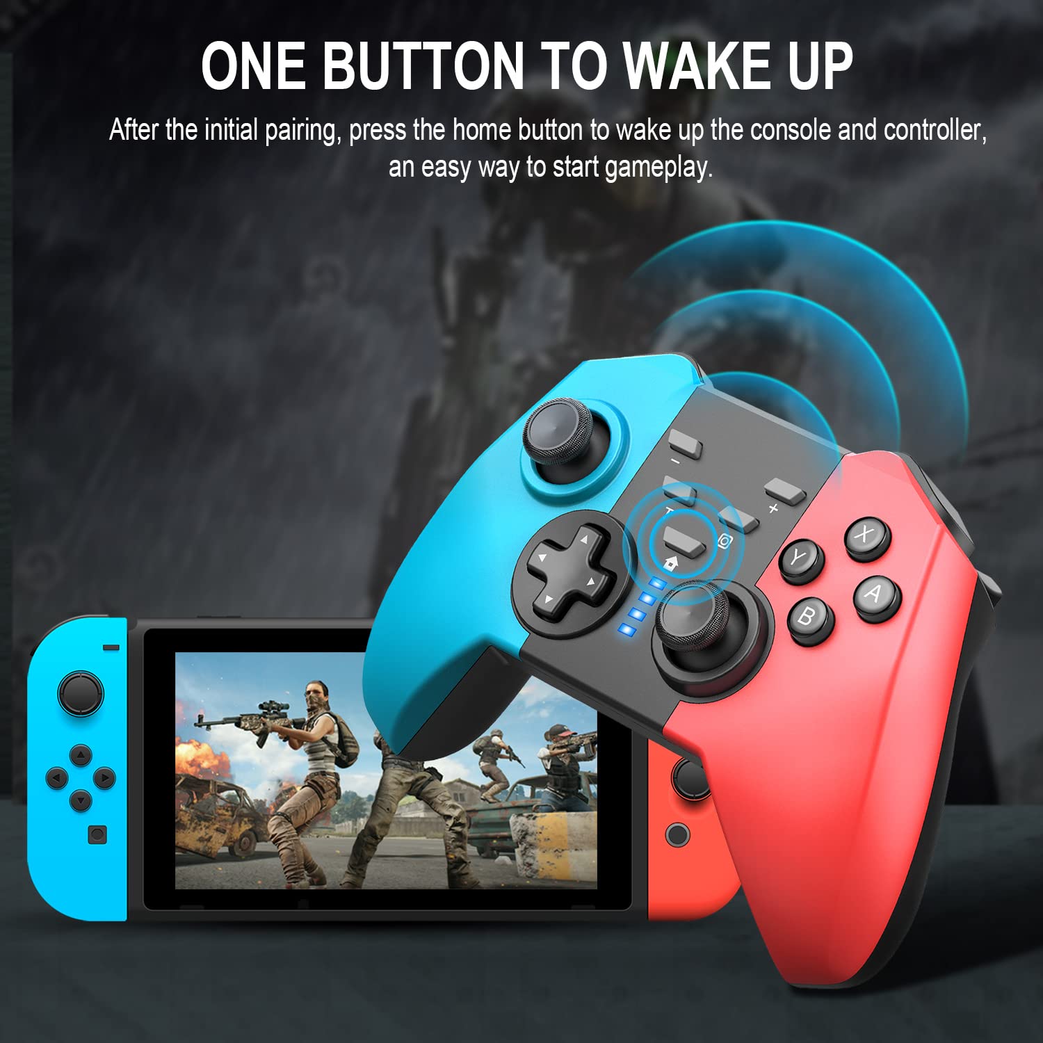8592 trådløs gaming-controller til Switch Bluetooth-gamepad understøtter Wake-up SWH-konsol med Dual-Vibration 8592 trådløs gaming-controller til Switch Bluetooth-gamepad understøtter Wake-up SWH-konsol med Dual-Vibration